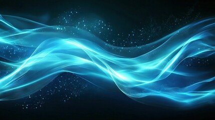   A photo of a blue wave on black backdrop with sparkling stars and glimmers in the bottom right corner