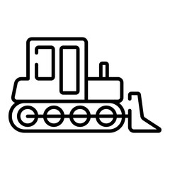 Bulldozer black line icon