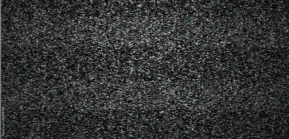 Aufkleber Digital representation of a television screen with static interference, displaying various colored lines and patterns. A monitor that shows failures, malfunctions, and lack of a clear signal.