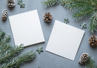 winter themed Christmas card mock-up  "ai generated"