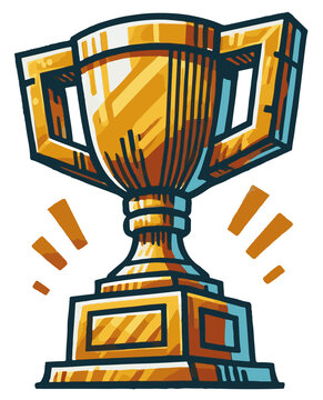 Golden Trophy PNG (Made with AI and then turned into PNG) Without background