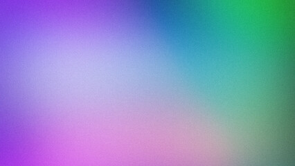 Smooth abstract gradient with soft transitions between purple, pink, blue, and green hues, featuring a grainy texture. Ideal for modern designs, wallpapers, and creative backdrops