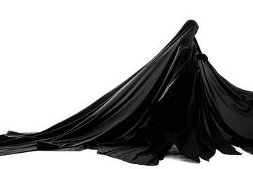Naklejka premium Enigmatic silhouette of a vampire's captivating spread cape at twilight