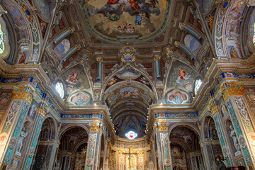 Obraz premium The Basilica of San Nicolò is a Catholic place of worship located in the municipality of Pietra Ligure
