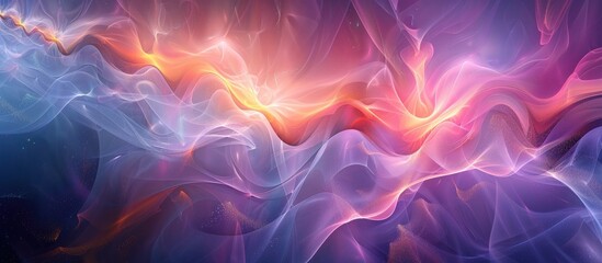 Fototapeta premium Mesmerizing abstract image showcasing a dynamic and captivating swirl of vibrant iridescent light and energy The ethereal surreal composition resembles a cosmic vortex or explosion