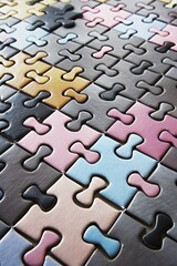 Colorful jigsaw puzzle symbolizing teamwork and collaboration in a creative and engaging way