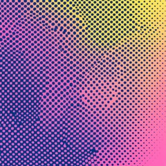Gradient Background with Halftone Pop Art Design and Light Effect. Seamless Pattern Vector Illustration with Copy Space.