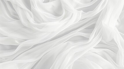 Obraz premium Abstract Background Of White, Smooth, Soft, Delicate Fabric With Waves, Ripples, And Subtle Texture