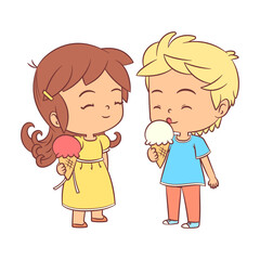 Children eating ice cream