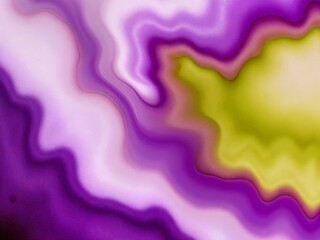 Fototapeta premium Deep Violet and Olive Green Watercolor Flow