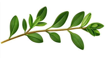 Obraz premium Green leaves on white background with clip text