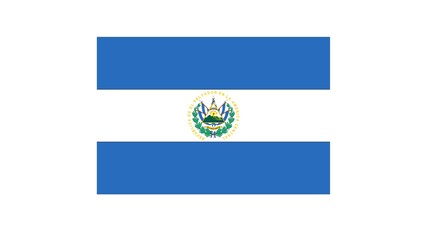 Republic of El Salvador national flag isolated on white background.