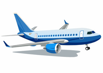 Commercial Airplane Flying Isolated on White stock illustration