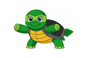 Fototapeta premium Cute Turtle Swimming Cartoon Vector Icon Illustration. Animal Nature Icon Concept Isolated Premium Vector. Flat Cartoon Style 