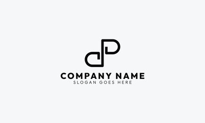 Letters D and P Vector Monogram Logo Design