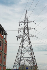 Transmission tower in a developing area