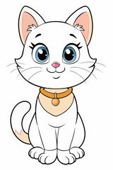 Obraz premium Coloring Page Outline of Cute Cat stock illustration