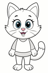 Coloring Page Outline of Cute Cat stock illustration