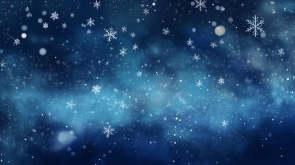Sparkling Blue Winter Snowflake Background