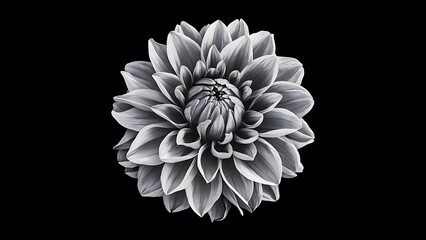 Dahlia Autumn flower design.Over black