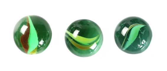 Colorful glass marbles, isolated on white