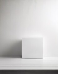 Minimalist plain white background with subtle depth of field