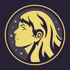 Virgo Zodiac Sign A Unique Artistic Representation Exploring Its Various Aspects and Meanings. astrological signs, celestial objects, astrology, mystical, space, predict the future. Woman in profile