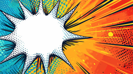 Pop art style background with copy space for text, promotion with comic bubbles and dots. Comic art illustration concept