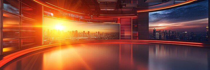 empty morning show television set