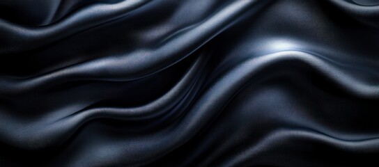 Obraz premium Abstract Smooth Dark Blue Satin Fabric