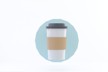 3d Papper coffee Cup Takeaway coffee or tea to go or delivery food concept. Vector illustration isolated on white