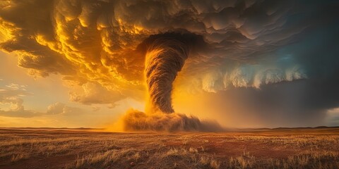 tornado concept - whirlwind weather during natural disaster