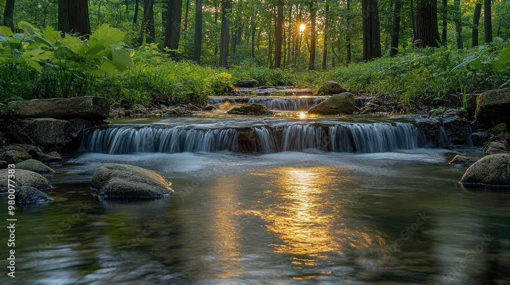 Canvas Prints Serene Creek in the Woods