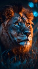 Fierce felidae’s eyes blaze with intensity in a closeup shot image