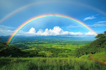 Naklejka premium Rainbow Over Green Valley