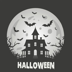 halloween background with house