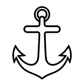 recommend clip art: Sturdy anchor outline icon in vector format for nautical designs.