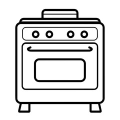 Fototapeta premium Modern cooking stove outline icon in vector format for kitchen designs.