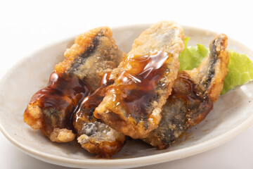 さんまの竜田揚げ（甘だれ）