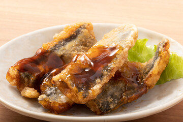 さんまの竜田揚げ（甘だれ）