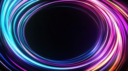 A vibrant swirl of neon colors creates a captivating backdrop, perfect for artistic or technological themes.
