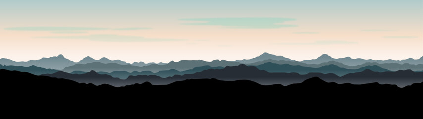 Fototapeta premium wide screen panorama of the mountains