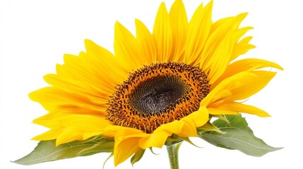 Naklejka premium Sunflower center close-up, displaying detailed seeds and vibrant petals, isolated on white background