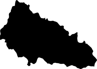 Contour map of the region of Transcarpathia, Ukraine. Graphic illustration on a transparent background with black region borders