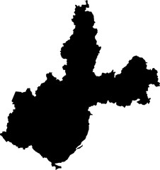 Fototapeta premium Contour map of the region of Irkutsk, Russia. Vector graphic illustration on a transparent background with black region borders