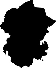 Contour map of the region of Chuvash, Russia. Graphic illustration on a transparent background with black region borders