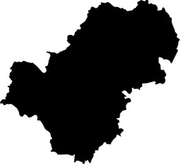 Obraz premium Contour map of the region of Kaluga, Russia. Graphic illustration on a transparent background with black region borders
