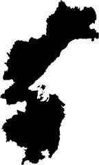 Contour map of the region of Khabarovsk, Russia. Vector graphic illustration on a transparent background with black region borders