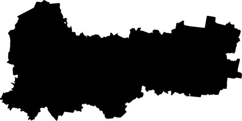 Fototapeta premium Contour map of the region of Vologda, Russia. Vector graphic illustration on a transparent background with black region borders