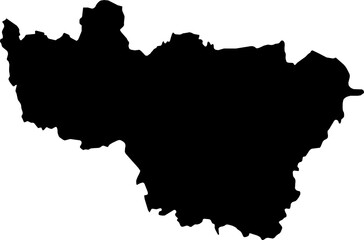 Fototapeta premium Contour map of the region of Vladimir, Russia. Graphic illustration on a transparent background with black region borders